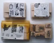 27 brand new STAMPIN' UP rubber stamps 4 SETS Travel/ God Bless America/ Time