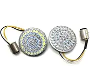 Indicators Flowing Turn Signal for Harley Sportster Touring14-17 Softai Dyna Light 2" Bullet Style 1157 LED Inserts Turn Signal Panel Cover Motorcycle Turn Signal Indicator (Color : Red and White, S
