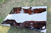 White Epoxy Resin Table Center Table Top Walnut Wooden Furniture Farmhouse Decor
