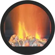 Fireplace Electric Fireplace, Round Steel Electric Fireplace with LED Realistic Flame, Low Noise Home Decorative Fireplace, No Heat Function Electric Fireplace