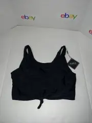 New! Zaful Forever Young Black Bikini Top Front Tie Size 8 Removable Pads/Summer