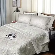 Kingtex Ultrasonic (Pinsonic) Comforter 3 Pieces Set, King, Charcoal
