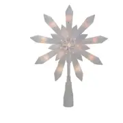 Northlight 9-Inch Lighted White Snowflake Christmas Tree Topper - Clear Lights
