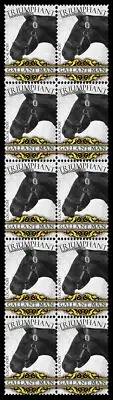 GALLANT MAN THOROUGHBRED HORSE RACING STRIP OF 10 MINT VIGNETTE STAMPS