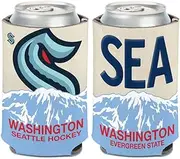 WinCraft NHL Seattle Kraken Logo/Mountain Can Cooler 1-Pack 12 oz. (Foldable, 2-Sided Design)