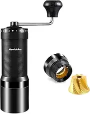 [NewlukPro] M7 Pro Manual Coffee Grinder,Titanium Coating Conical Burr,Hand Coffee Grinder with External 72 Grinding Scales,All-round Hand Grinder for Pour Over Drip French Press Espresso (Black)