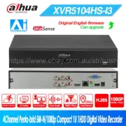 Dahua 4CH 5M-N/1080P DVR Penta-Brid 1SATA SMD+ Perimeter Protection XVR5104HS-I3