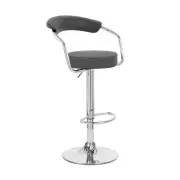 BLACK CHROME/LEATHER ADJUSTABLE SWIVEL BARSTOOL BAR/COUNTER STOOL-ZOOL-SET OF 4
