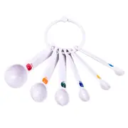 6pc Appetito Plastic Measure Spoons Home Kitchen Cooking/Baking Utensils WHT