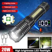 Led Flashlight Rechargeable Super Bright Handheld Spotlight Camping Searchlight
