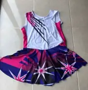 Netball Bodysuit Dress, Pink, Purple, White,