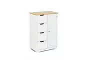 Storage Cabinet Chest of 4 Drawers Multipurpose Cupboard Orgainzer White Wooden
