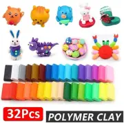 Polymer Clay Oven Bake 32 Color Craft Moulding Block Modelling Kit DIY Toy Tools