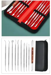 Clay & Wax Sculpting Tool Set Pottery Carving Kit in Case - Carving Tool 10PCS