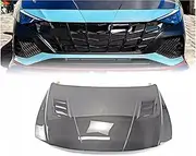 hood vents， Carbon Fiber Car Engine Hood Engine Cover Assembly Compatible For Hyundai Elantra 2021 2022 Modified Light Weight Bonnet Car Accessories