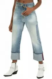 $298 NWT DIESEL Sz28 D-REGGY HI-WAIST STRAIGHT STRETCH JEANS 0098V