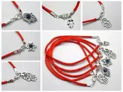 10 Red String Good Luck Bracelets Evil Eye Hamsa Hand "Star of David" Charms