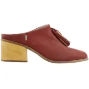 Toms Leila Tassel Mules muscat suede shoes wooden heels women's size 11 NEW