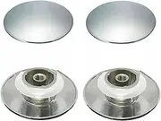 FASTROHY 2Pcs Chrome Basin Waste Easy Pop Up Bathroom Sink Drains Push Button Click Clack Plug 66mm Easy to Use
