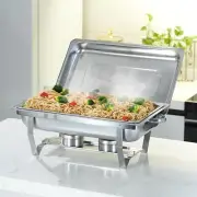8QT Chafing Dish Set, Stainless Steel Food Warmer Kit with Lids, Food Pans