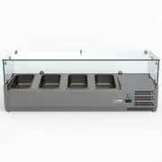 FED-X Flat Glass Salad Bench - Countertop Prep Fridges (XVRX1200/380) - XVRX1200/380