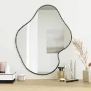 Black Wall Mirror 60x50 cm Modern Decorative Home Accent Mirror