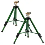 Impact Sprinkler on Tripod Base, 2 Pack Heavy Duty Sprinklers for Lawn Yard G...