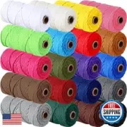 Timgle Macrame Cord 3 mm x 875 Yards Cotton Macrame Rope 4 Strands NaturalTwi