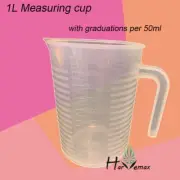 1L Measuring Jug with Raised Scales Food Grade Polypropylene transparent handle