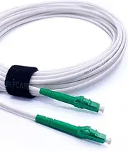 Elfcam® - LWL Fibre Optic Cable Simplex LC/APC 8° to LC/APC 8° Male, 9/125μm OS2 Patch Cable LSZH, FTTH Fibre Optic Cable, White (30M)