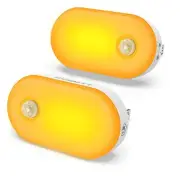 Motion Sensor Mini LED Night Light Plug into Wall 1800K Light with Amber