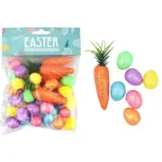 Glitter Foam Mini Carrot & Egg Decorations (Pack of 36)