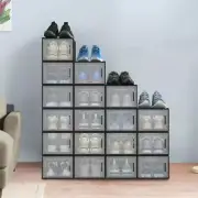 18 Pack Stackable Shoe Storage Boxes Shoe Organizer for Closet Shoe Box Containe