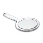 Round Hand Held Magnifying Makeup Mirror 10X 1X Clear Acrylic Double-Sided Mi...