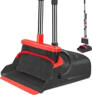 Kelamayi Broom and Dustpan Set for Home, Stand up Broom and Dustpan Combo for Of