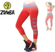 Zumba Women's Size M Dance Like A Boss Crop Leggings Well Red NWT RARE