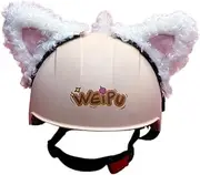 Okiyakusama Helmet Accessories,Cat Ears for Helmet Decor Cute Helmet Cover Plush Helmet Ears for Bicycle Helmet,Cycling Helmet, White
