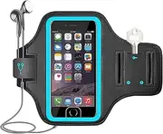 Waterproof Cell Phone Armband, 6.8 Inch x 3.2 Inch Enlarge Phone Bag Phone for Running, Footing, Sports and Mountaineering (Blue)