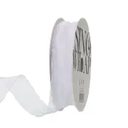 1 Inch 20 Yard Sheer Organza Ribbon Shimmer Chiffon Tulle Ribbons White
