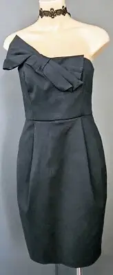 SABA MEYER BOW Party Little Black Mini Dress New Year's Eve Size 10 Cotton NWT