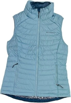NEW Women's Columbia Light Blue White Out Vest Size Small MSRP $90