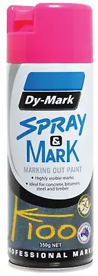 DY-MARK Spray & Mark Survey Linemarking Spray Paint Fluoro Pink 350g Aerosol