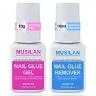 New Upgrade Nail Glue and Glue Remover Kit,Super Strong Nail Glue Gel for Press