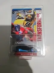 2024 Hot Wheels Transformers Bugatti Veyron HTF New On Card-Black and Blue-Nice!
