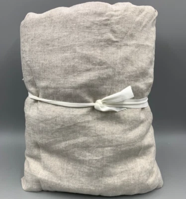 Pottery Barn Belgian Flax Linen Bed Skirt 18" DROP Flax Beige Twin #9773A