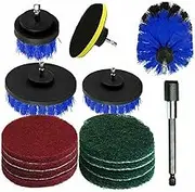 30PCS Drill Brush Power Scrubber Attachment Set Tub Cleaning Grout Carpet, Tiles, Sinks, Bathtub, Bathroom, Kitchen Automobile