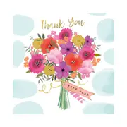 Hammond Gower Thank You Very Much Flower Greeting Notecard - 10x10cm