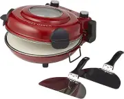 Masterpro Electric Pizza Oven Maker 2 Paddles Set Dual Heating - Red