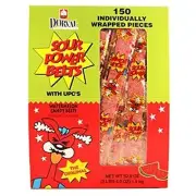 Sour Power Belts Wrap Watermelon, 150 Count (Sugar Candy - BITE Size) Red
