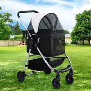 i.Pet Pet Stroller Pram Dog Cat Carrier Cage Large Travel Pushchair Foldable 4 Wheels